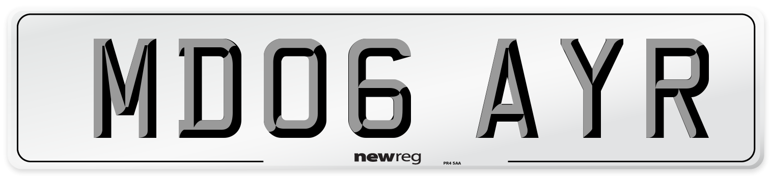 MD06 AYR Number Plate from New Reg
